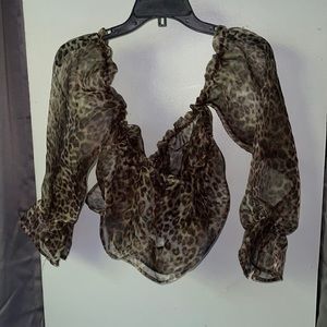 Mesh Cheetah Crop Top